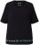 Ulla Popken Classic Fit Half-Sleeve Crew Neck T-shirt With Hem Inscription Black - Potlačené tričká pre ženy - 