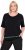 Ulla Popken Classic Fit Half-Sleeve Crew Neck T-shirt With Hem Inscription Black - Potlačené tričká pre ženy - 