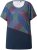 Ulla Popken Quick Drying Geometric Print Short Sleeve Tee Navy Blue - Potlačené tričká pre ženy - 