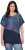 Ulla Popken Quick Drying Geometric Print Short Sleeve Tee Navy Blue - Potlačené tričká pre ženy - 