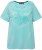 Ulla Popken Palm Tree Embroidered Tee Turquoise Green - Potlačené tričká pre ženy - 