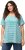 Ulla Popken Palm Tree Embroidered Tee Turquoise Green - Potlačené tričká pre ženy - 