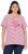 Ulla Popken Palm Tree Embroidered Tee Dark Raspberry - Potlačené tričká pre ženy - 