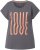 Ulla Popken LOVE Short Sleeve Graphic Tee Graphite Grey - Potlačené tričká pre ženy - 