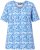Ulla Popken Coral Reef Printed Short Sleeve V-Neck Tee Teal Blue - Potlačené tričká pre ženy - 