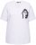 Ulla Popken Embroidered Face Motif Short Sleeve V-Neck Tee Light Grey Melange - Potlačené tričká pre ženy - 
