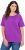 Ulla Popken TRUE Lettering Short Sleeve Tee Purple - Potlačené tričká pre ženy - 