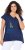 Ulla Popken Half-Sleeve A-line V-Neck Boat Pattern T-Shirt Ink Blue - Potlačené tričká pre ženy - 