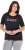 Ulla Popken Easy Short Sleeve Acid Wash Graphic Tee Black - Potlačené tričká pre ženy - 