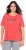 Ulla Popken Easy Short Sleeve Acid Wash Graphic Tee Light Red - Potlačené tričká pre ženy - 