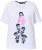 Ulla Popken Flocked Short Sleeve Graphic Tee Snow White - Potlačené tričká pre ženy - 