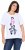 Ulla Popken Flocked Short Sleeve Graphic Tee Snow White - Potlačené tričká pre ženy - 