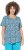 Ulla Popken Floral Pointed Hem Short Sleeve Tee Deep Aqua - Potlačené tričká pre ženy - 