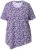 Ulla Popken Floral Pointed Hem Short Sleeve Tee Purple - Potlačené tričká pre ženy - 