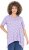 Ulla Popken Palm Tree Print Pointed Hem Tee Lavender - Potlačené tričká pre ženy - 