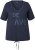Ulla Popken Ride The Wave Short Sleeve V-Neck Graphic Tee Navy Blue - Potlačené tričká pre ženy - 