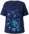 Ulla Popken Marine Print Short Sleeve Tee Ink Blue - Potlačené tričká pre ženy - 