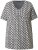 Ulla Popken Cactus Print Short Sleeve V-Neck Tee Graphite Grey - Potlačené tričká pre ženy - 