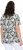 Ulla Popken Feather Print Short Sleeve V-Neck Tee Olive Grey - Potlačené tričká pre ženy - 