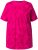 Ulla Popken Feather Print Short Sleeve V-Neck Tee Berry - Potlačené tričká pre ženy - 