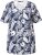 Ulla Popken Feather Print Short Sleeve V-Neck Tee Ink Blue - Potlačené tričká pre ženy - 