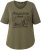 Ulla Popken Beaded Short Sleeve Graphic Tee Olive - Potlačené tričká pre ženy - 