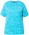 Ulla Popken Abstract Animal Print Short Sleeve Tee Deep Aqua - Potlačené tričká pre ženy - 