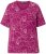 Ulla Popken Abstract Animal Print Short Sleeve Tee Magnolia Red - Potlačené tričká pre ženy - 