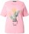 Ulla Popken Cactus Short Sleeve Graphic Tee Pink - Potlačené tričká pre ženy - 