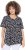 Ulla Popken Bow Print Short Sleeve Pointed Hem Tee Black - Potlačené tričká pre ženy - 