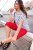 Ulla Popken Bow Print Short Sleeve Pointed Hem Tee Snow White - Potlačené tričká pre ženy - 