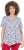 Ulla Popken Bow Print Short Sleeve Pointed Hem Tee Snow White - Potlačené tričká pre ženy - 
