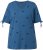 Ulla Popken Bow Print Split Sleeve Tee Indigo Denim - Potlačené tričká pre ženy - 