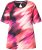Ulla Popken Cutout Abstract Print Short Sleeve Tee Hibiscus Red - Potlačené tričká pre ženy - 