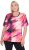 Ulla Popken Cutout Abstract Print Short Sleeve Tee Hibiscus Red - Potlačené tričká pre ženy - 