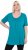 Ulla Popken Essential Front Pleat Tee Teal - Tričká - 