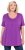 Ulla Popken Essential Front Pleat Tee Purple - Tričká - 