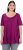 Ulla Popken Essential Front Pleat Tee Berry - Tričká - 