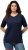 Ulla Popken Piping Accent Functional UVP 50+ Stretch Knit Top Navy Blue - Tričká - 