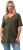 Ulla Popken Essential Notch Neck Stretch Tee Forest Green - Tričká - 