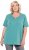 Ulla Popken Essential Notch Neck Stretch Tee Pale Green - Tričká - 