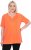 Ulla Popken Essential Notch Neck Stretch Tee Coral Pink - Tričká - 