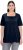 Ulla Popken Essential Square Neck Stretch Tee Navy Blue - Tričká - 