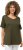Ulla Popken Double Layer Rounded V-Neck Slim Fit Tee Forest Green - Tričká - 