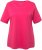 Ulla Popken Double Layer Rounded V-Neck Slim Fit Tee Dark Pink - Tričká - 