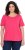 Ulla Popken Double Layer Rounded V-Neck Slim Fit Tee Dark Pink - Tričká - 