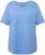 Ulla Popken Double Layer Rounded V-Neck Slim Fit Tee Cloud Blue - Tričká - 