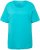 Ulla Popken Double Layer Rounded V-Neck Slim Fit Tee Deep Aqua - Tričká - 