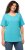 Ulla Popken Double Layer Rounded V-Neck Slim Fit Tee Deep Aqua - Tričká - 