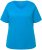 Ulla Popken Double Layer Rounded V-Neck Slim Fit Tee Sapphire Blue - Tričká - 
